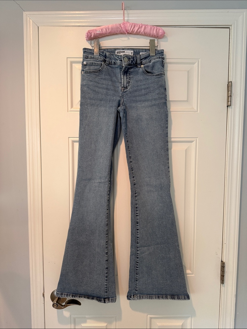 Garage Mid Wash High-Rise Flare Jeans